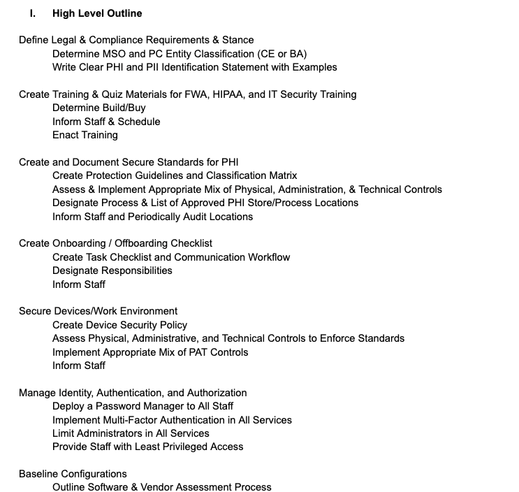 High Level Overview